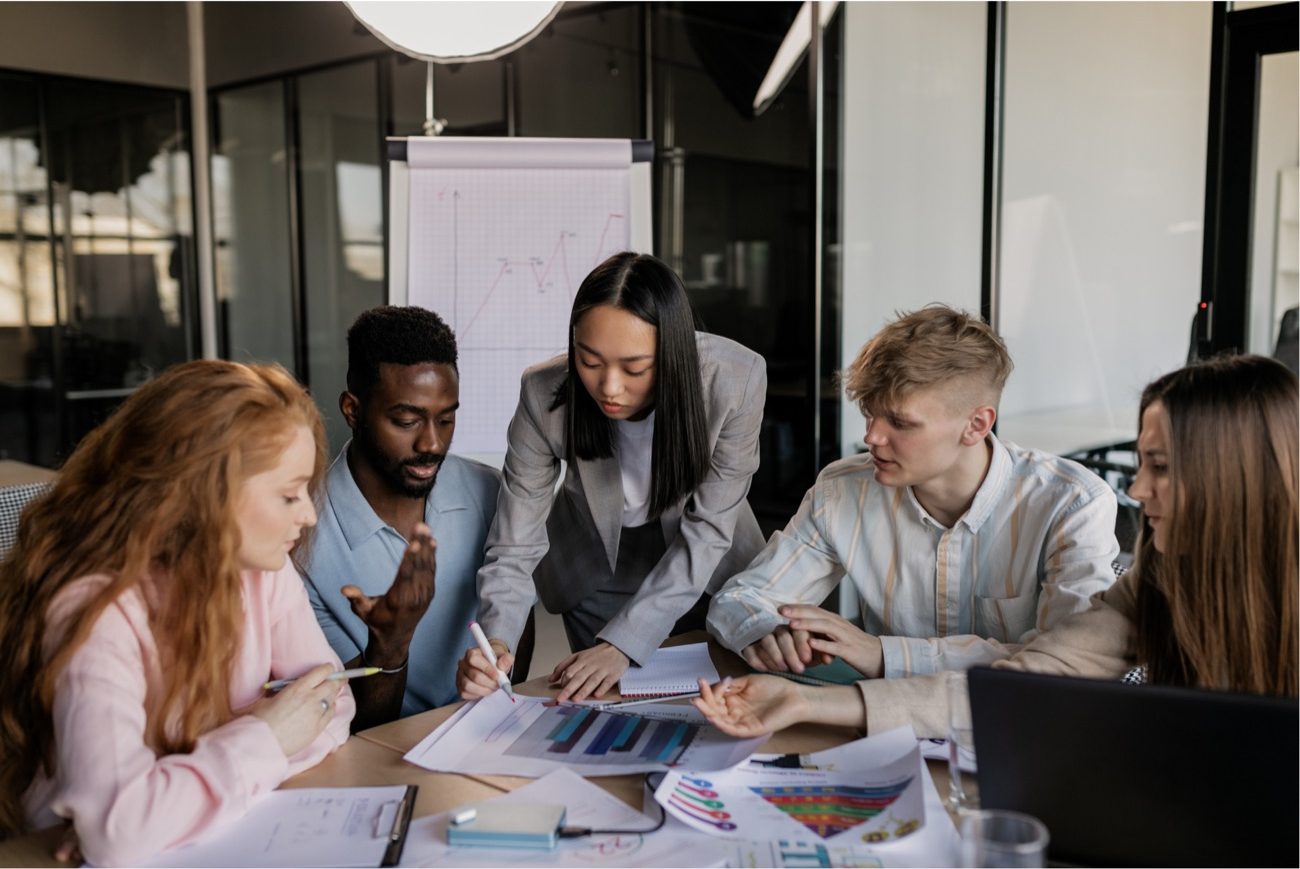 A team planning the right AI employee together